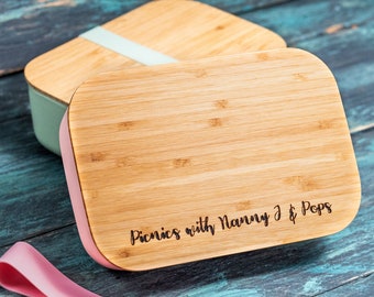 Personalised Wooden Lunch Box, Bamboo Lunch Box, Eco Friendly Reusable