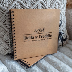 Personalised Memory Book Custom Scrapbook or Wedding Guest Book Rustic Theme