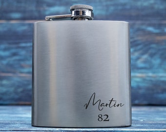 Personalised Hip Flask Birthday Gift For Him, Special Occasion Flask