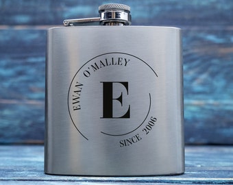 Personalised Engraved Hip Flask, Mens Gift Idea