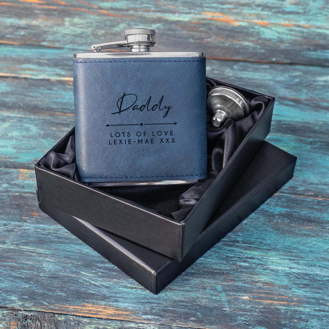 Personalized Hip Flask for Men, Fathers Day Gift, Custom Engraved Flask ...
