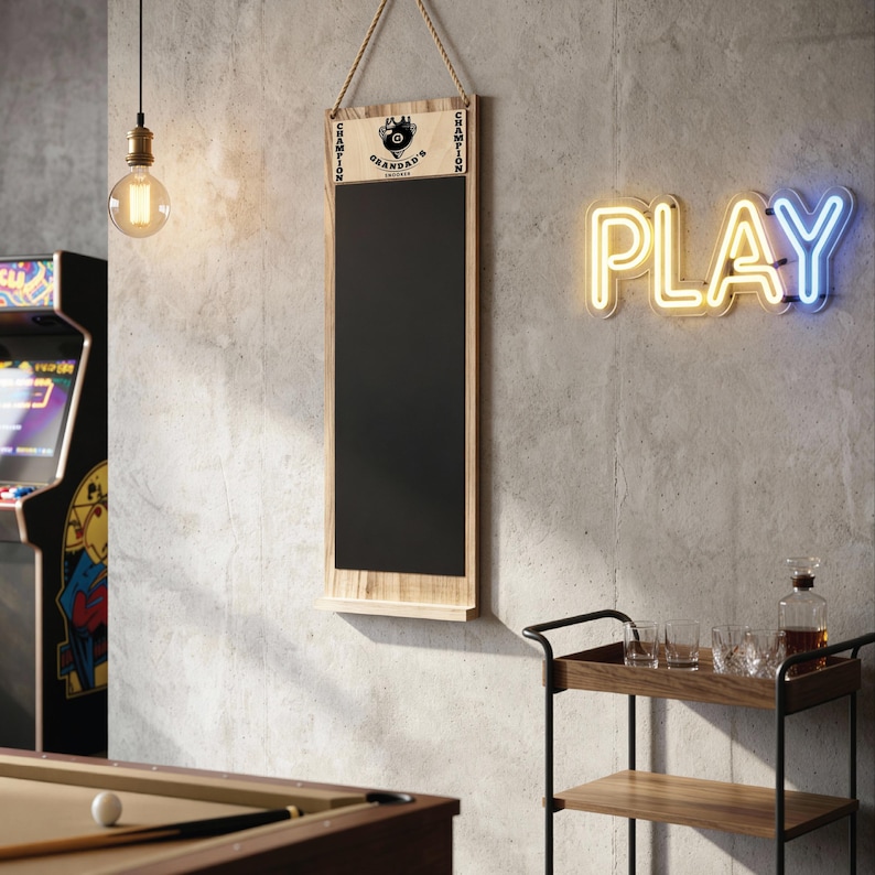 Custom hanging Blackboard-Scoreboard For Games Night-Personalised Chalkboard image 11