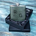Personalized Green Hip Flask: Engraved Initials, Groomsmen Gift