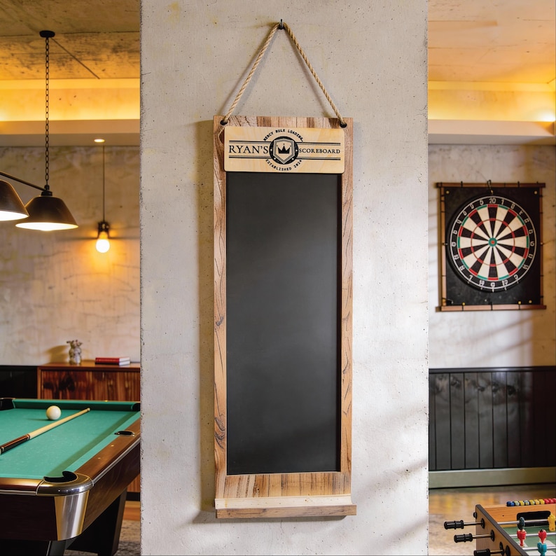 Custom hanging Blackboard-Scoreboard For Games Night-Personalised Chalkboard image 7