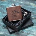 Personalized Mountain Hip Flask: Engraved Stainless Steel Whisky Flask
