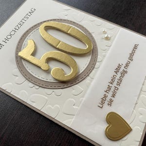 Carte / Carte de félicitations noces d'or / 50e anniversaire de mariage / noces d'or