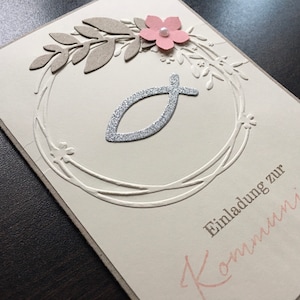Invitation/ carte d'invitation communion/ confirmation/ baptême en fleurs de cerisier