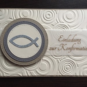 Invitation/Carte d'invitation pour communion/confirmation/baptême couleurs variées *fait main*