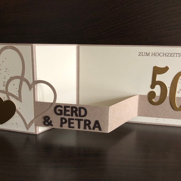 Personalized card/ congratulations card for the golden wedding/ 50th wedding anniversary