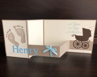 Personalisierte Karte/ Babykarte/ Glückwunschkarte Geburt/ Baby