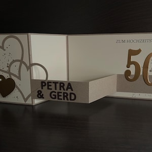 Personalisierte Karte/ Glückwunschkarte zur goldenen Hochzeit/ 50. Hochzeitstag