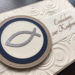 Einladungskarte/ Einladung zur Kommunion/ Konfirmation/ Taufe *handgemacht*