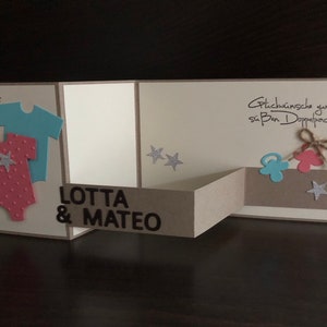 Carte bébé/carte de félicitations personnalisée pour la naissance/bébé/jumeaux - fille/garçon