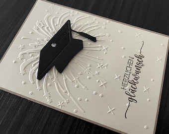 Card/ Congratulations card for passing the exam/ Graduation/ High school diploma/ Doctorate/ Master's/ Bachelor's/ Studies/ School leaving certificate