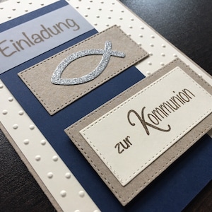 Carte d'invitation/invitation à la communion/confirmation *fait main*