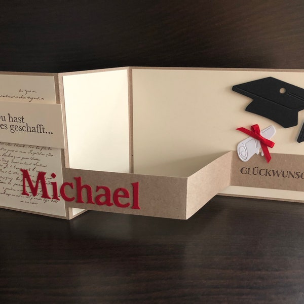 Personalized card/congratulations card for passing exams/graduation/high school diploma/doctorate/master/bachelor/studies