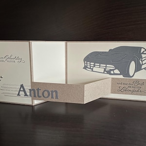 Carte faite main/carte de voeux d'anniversaire - amateur de voiture/concessionnaire automobile/voiture/voiture de sport