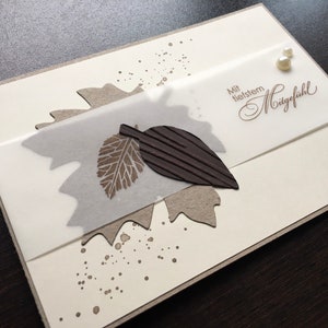 Carte de deuil/carte de condoléances/carte de condoléances/carte de deuil - feuilles