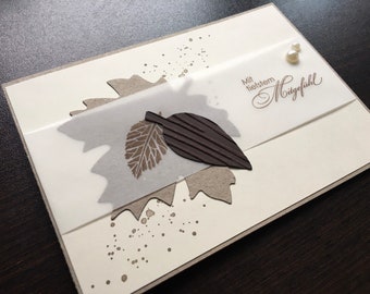 Sympathy card/ Condolence card/ Mourning card - Leaves