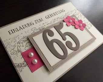 Invitation card/ birthday invitation - flowers/ little flowers