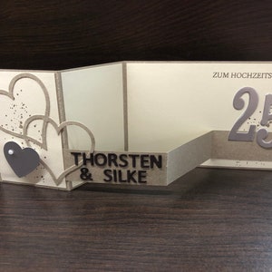 Personalisierte Karte/ Glückwunschkarte zur silbernen Hochzeit/ 25. Hochzeitstag/ Silberhochzeit