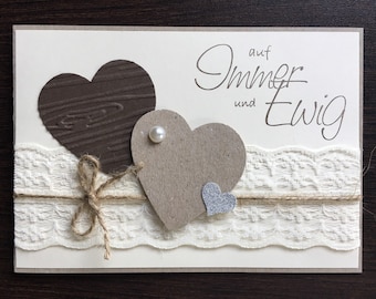 Card/ Greeting card/ Congratulatory card for wedding/ Ceremony/ Engagement with lace *handmade*