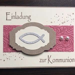Einladungskarten/ Einladung zur Kommunion/ Konfirmation/ Taufe *handgemacht*