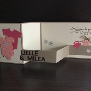 Carte bébé personnalisée/carte de félicitations pour la naissance/bébé/jumeaux - filles