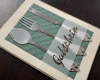 Gift card/gift voucher/card/voucher for dining out/dinner/restaurant visit