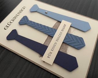 Men's card/ Greeting card/ Birthday greeting card/ Congratulatory tie