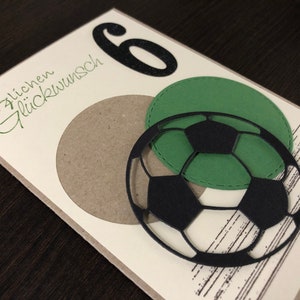 Glückwunschkarte/ Grußkarte Fußball/ Kindergeburtstag mit Geburtstagszahl