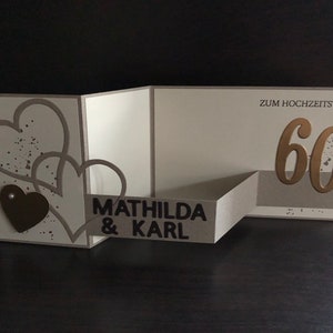 Carte personnalisée/carte félicitations mariage diamant/noces de diamant/60ème anniversaire de mariage