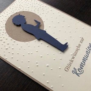 Glückwunschkarte/ Gratulationskarte zur Kommunion/ Konfirmation - Junge