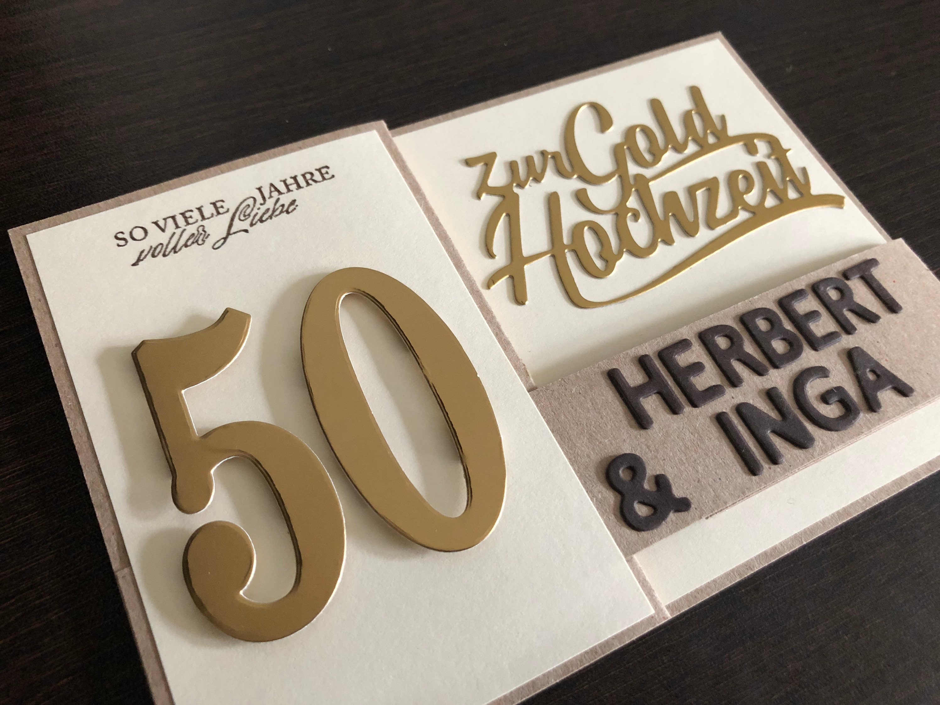Personalisierte Karte/ Glückwunschkarte zur goldenen Hochzeit/ Etsy