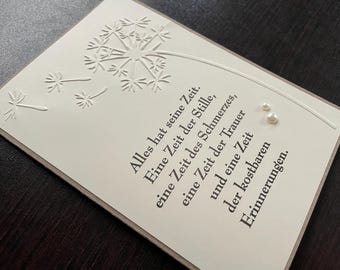 Mourning card/ condolence card/ sympathy card - Dandelion