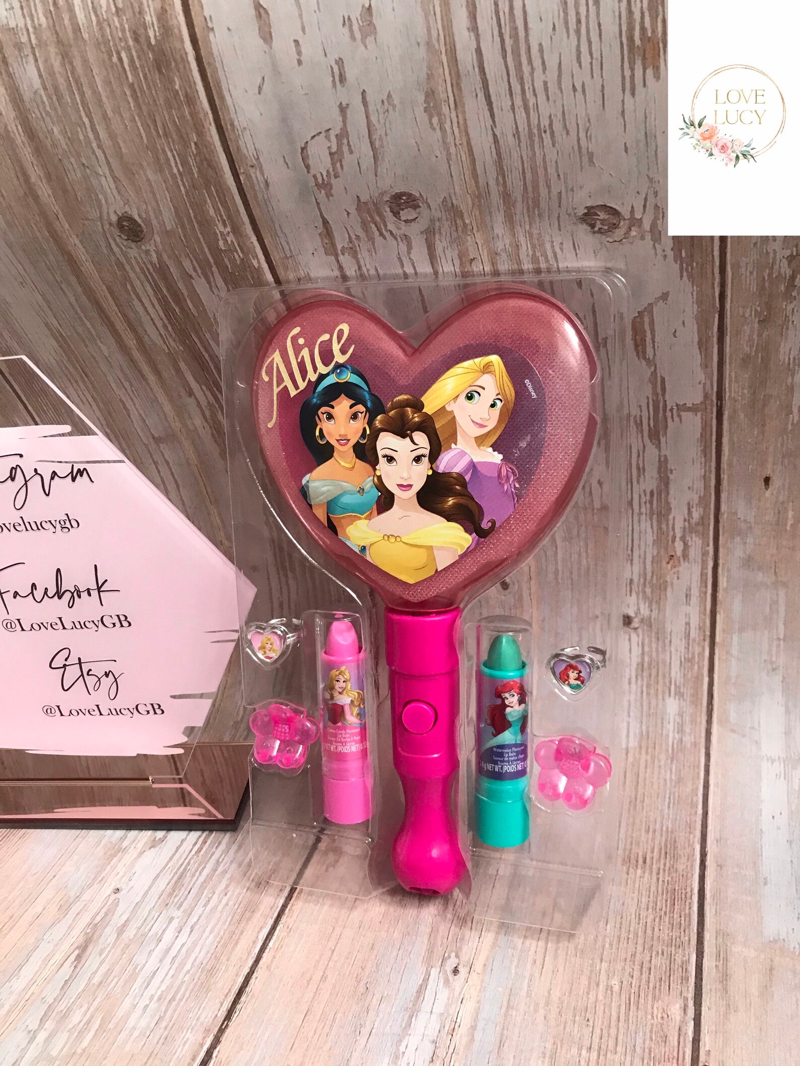 Personalised Disney Princess light up mirror Etsy
