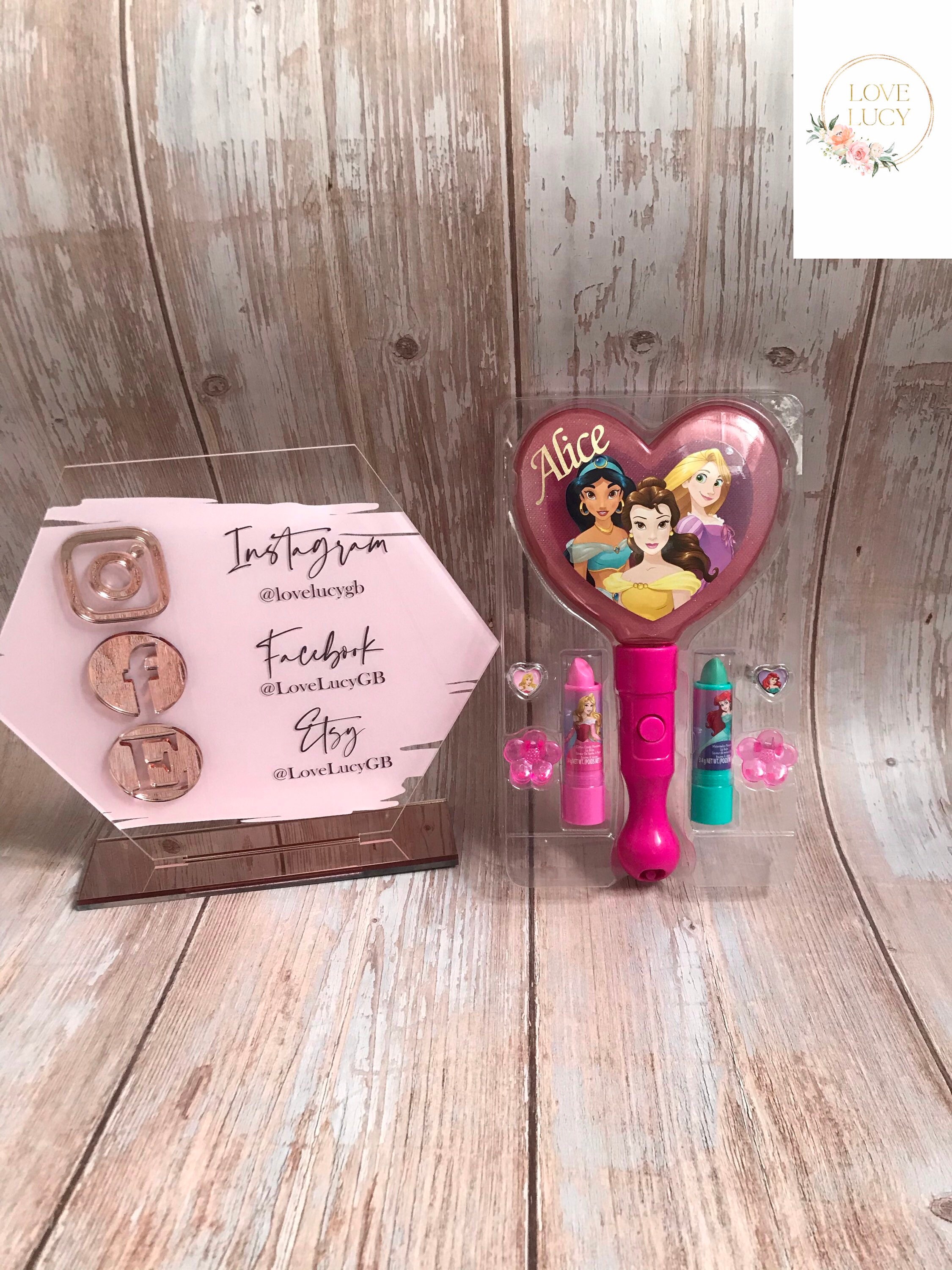 Personalised Disney Princess light up mirror Etsy