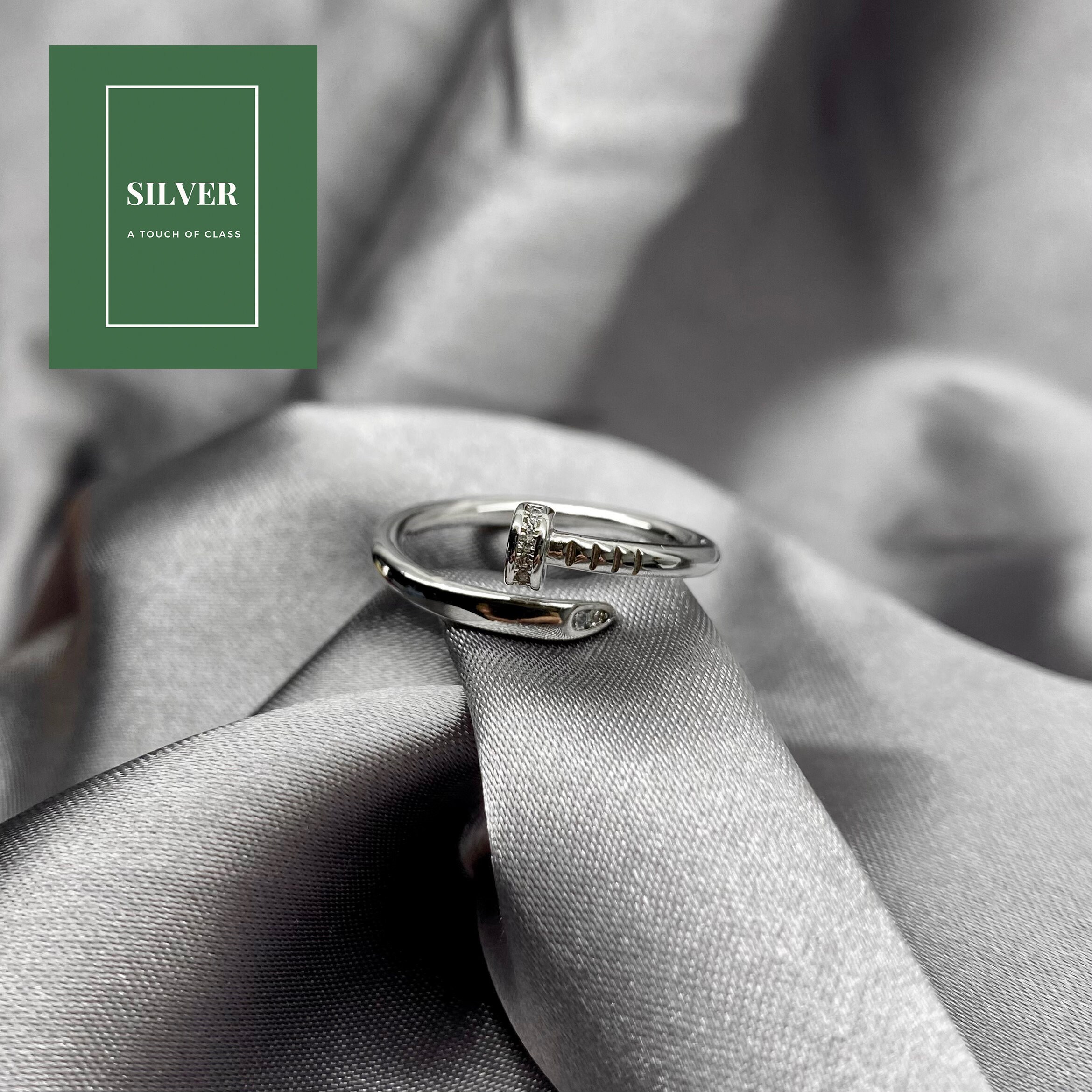 Silver Cartier Screw Ring Inspired Adjustable Mens Etsy