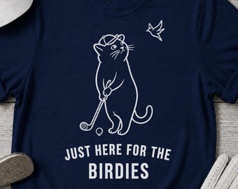 Funny Golfers Shirt for Golf Dad, Golfing Boyfriend Tee, Cat Lovers Shirt, Golf Graphic Tee for Him or Her, Unique Golfing Gift, Cat Dad Tee