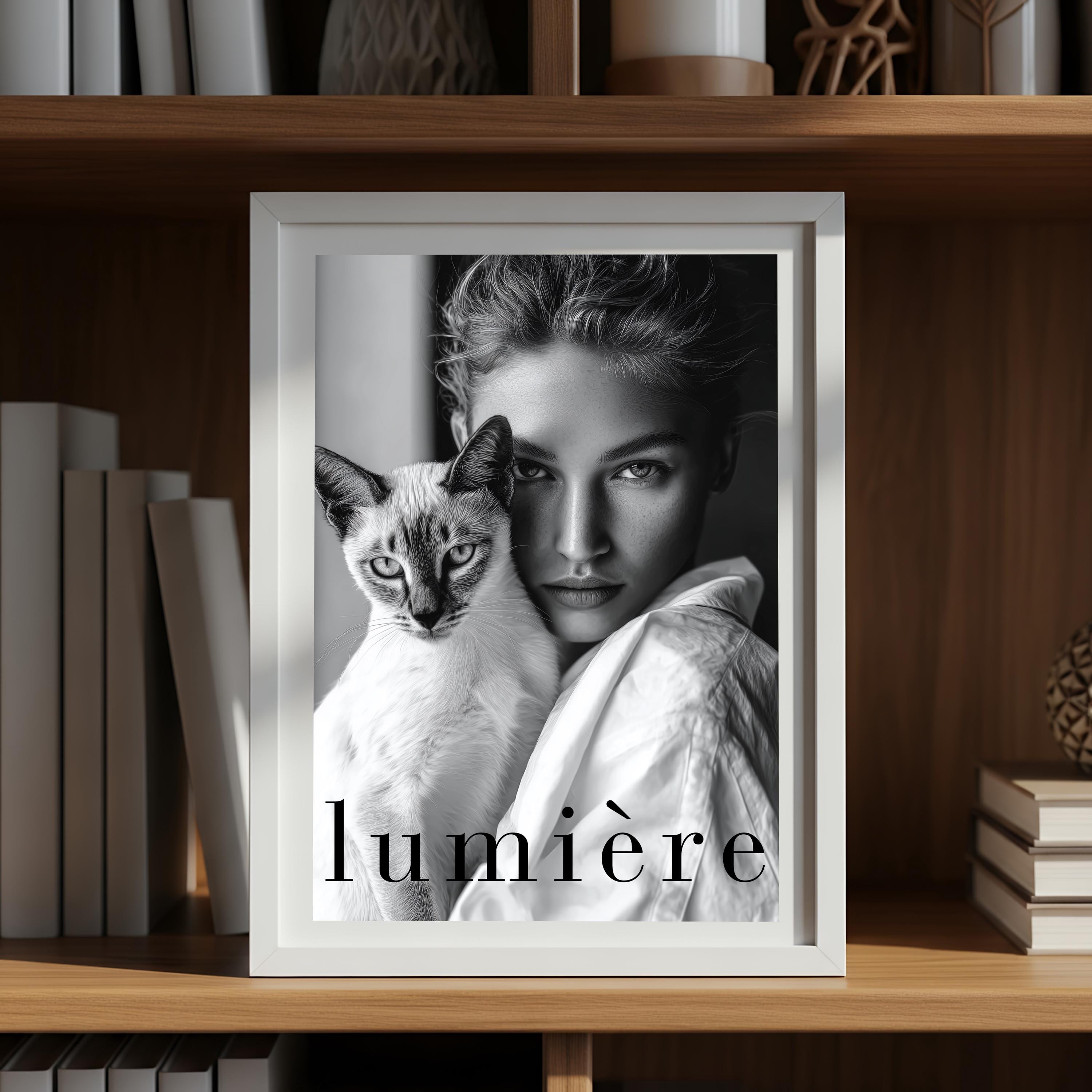 Siamese Cat Modern Wall Art, Black and White Photography, Fashion ...