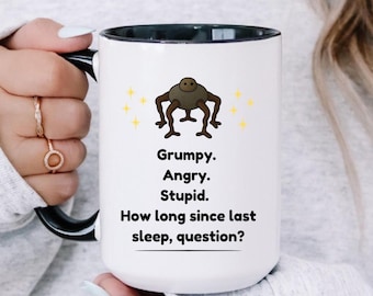 Funny Bookish Mug | Rocky Alien Illustration | Grumpy Sleep Deprived Sci-Fi Gift | Reader Humor | Readers Sci-Fi Fans Gift | Book Nook Decor