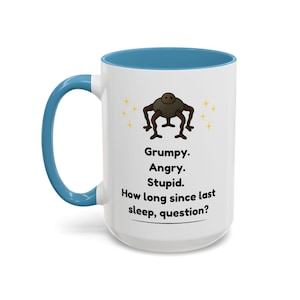 Funny Bookish Mug | Rocky Alien Illustration | Grumpy Sleep Deprived Sci-Fi Gift | Reader Humor | Readers Sci-Fi Fans Gift | Book Nook Decor image 6