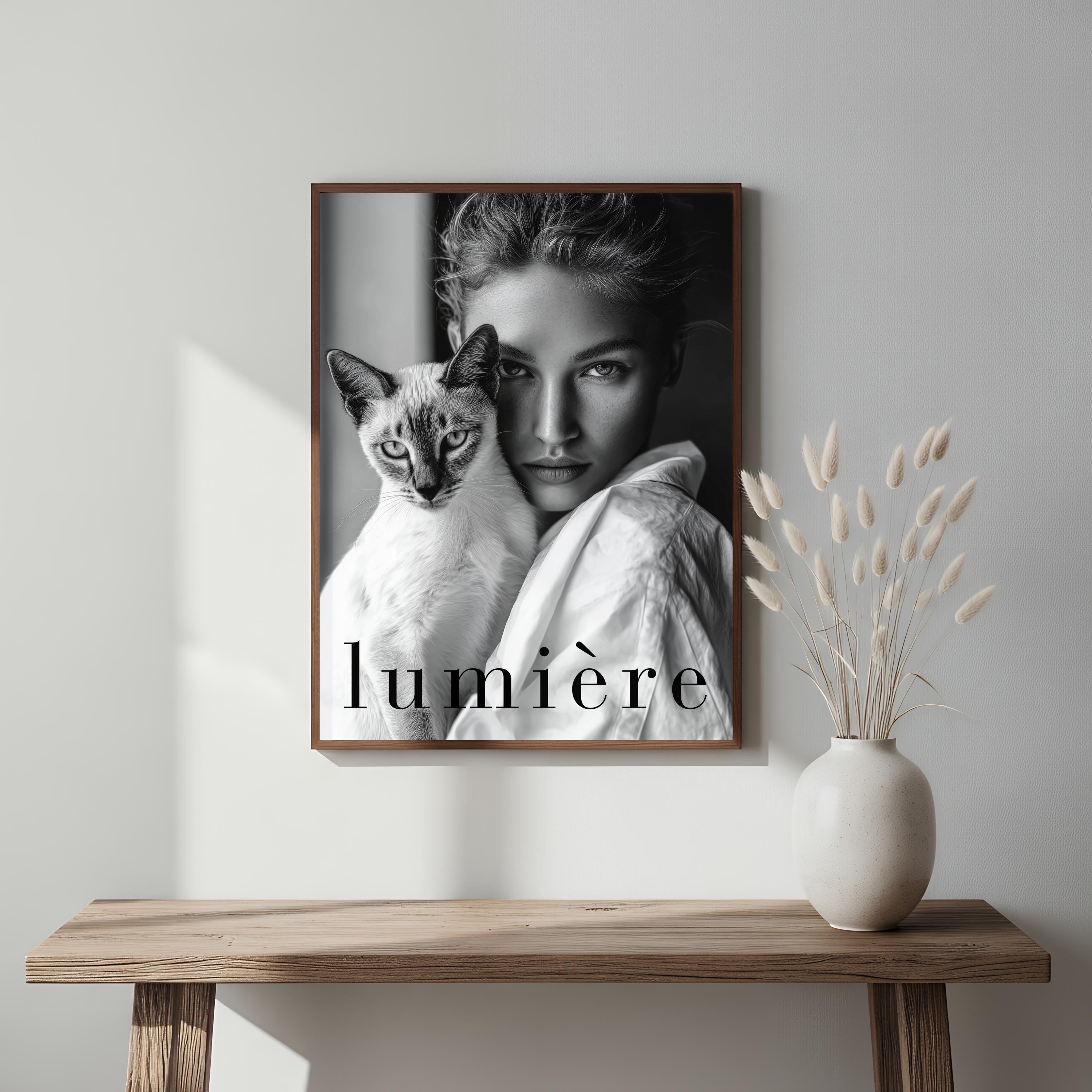 Siamese Cat Modern Wall Art, Black and White Photography, Fashion ...