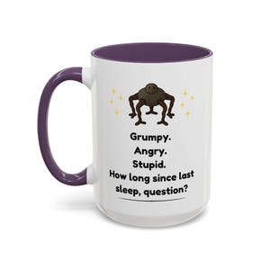 Funny Bookish Mug | Rocky Alien Illustration | Grumpy Sleep Deprived Sci-Fi Gift | Reader Humor | Readers Sci-Fi Fans Gift | Book Nook Decor image 8