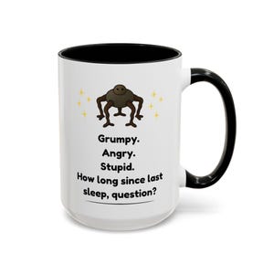 Funny Bookish Mug | Rocky Alien Illustration | Grumpy Sleep Deprived Sci-Fi Gift | Reader Humor | Readers Sci-Fi Fans Gift | Book Nook Decor image 2