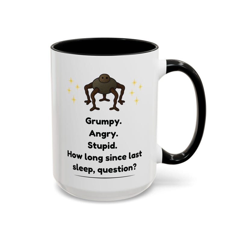 Funny Bookish Mug | Rocky Alien Illustration | Grumpy Sleep Deprived Sci-Fi Gift | Reader Humor | Readers Sci-Fi Fans Gift | Book Nook Decor image 2