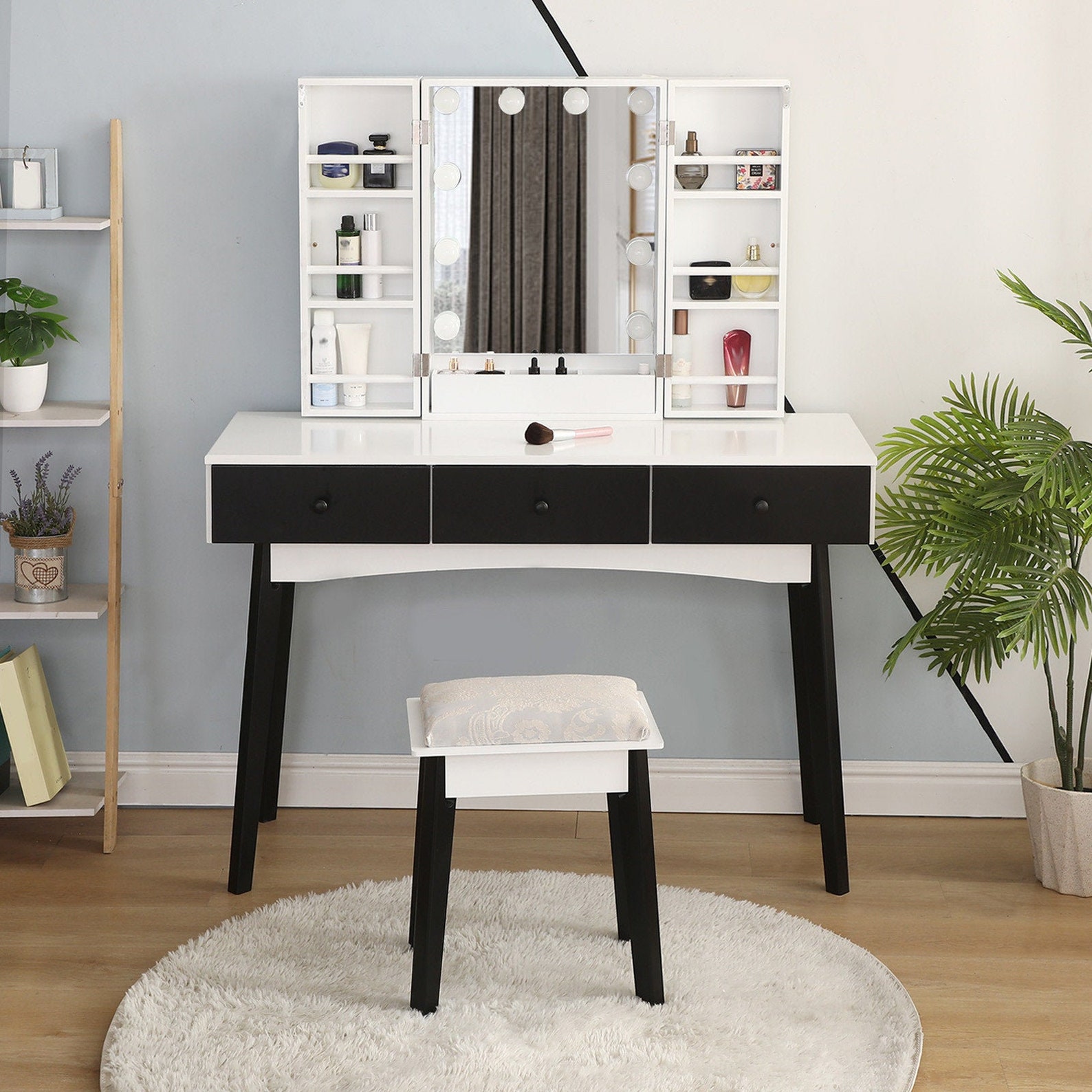 Vanity Table With Lighted Mirror Makeup Vanity Dressing Table Etsy