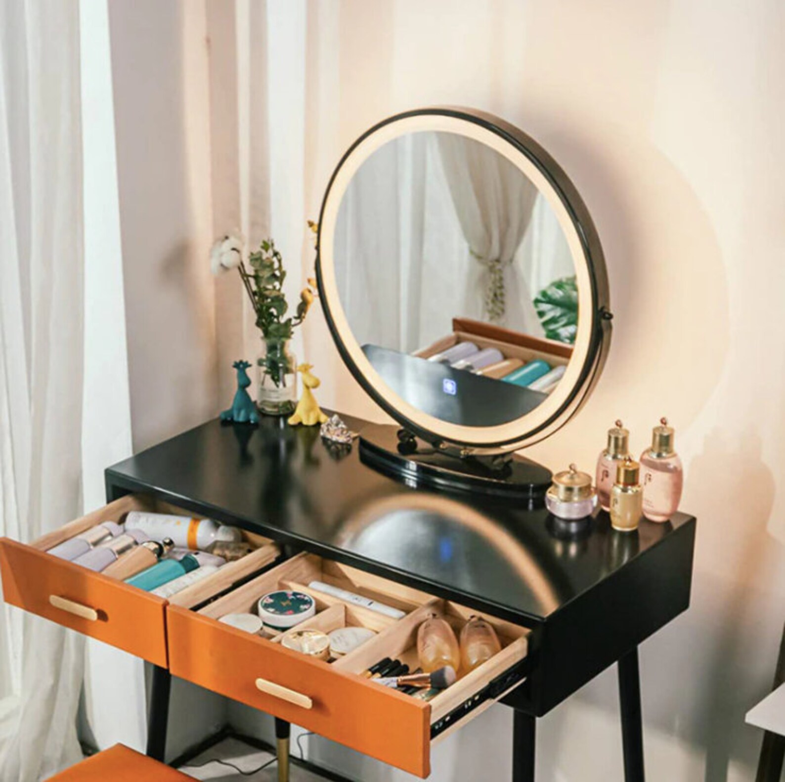 Makeup Vanity Table Set 3 LED Lighted Brightness Adjustable Etsy