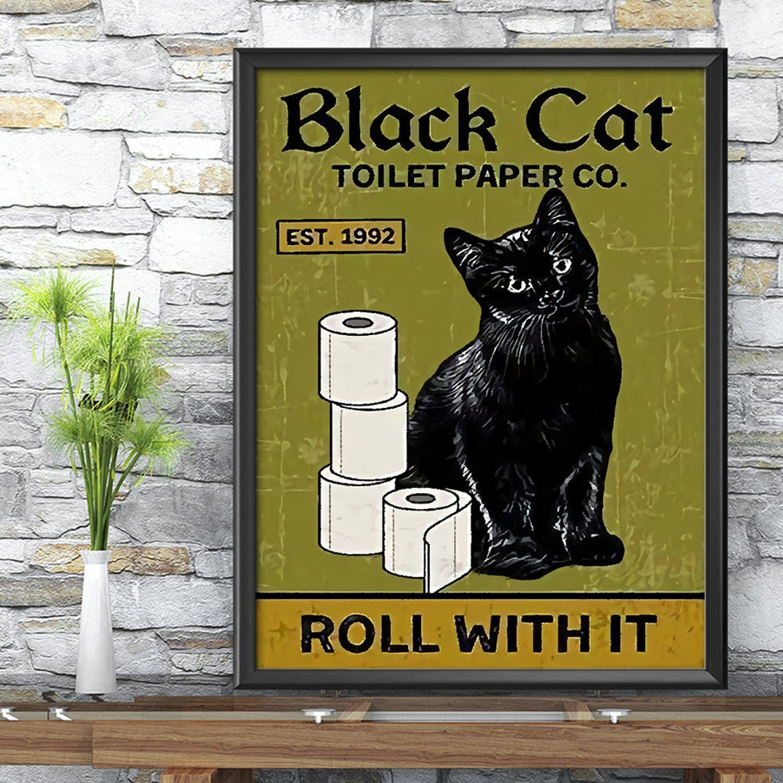 Black Cat Toilet Paper Co Roll With It Cat Toilet Paper Etsy
