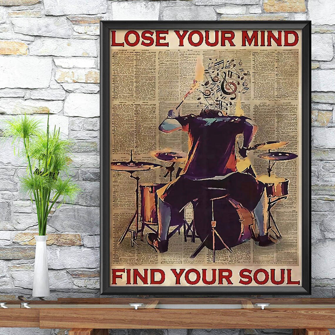 Lose Your Mind Find Your Soul Poster Boy Drummer Wall Print Etsy Hong